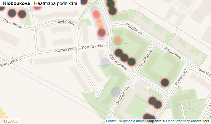Mapa Kloboukova - Firmy v ulici.