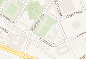 Kloknerova v obci Praha - mapa ulice