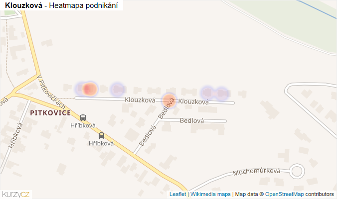 Mapa Klouzková - Firmy v ulici.