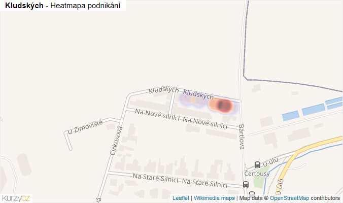 Mapa Kludských - Firmy v ulici.