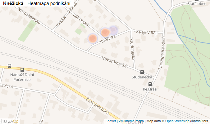 Mapa Kněžická - Firmy v ulici.