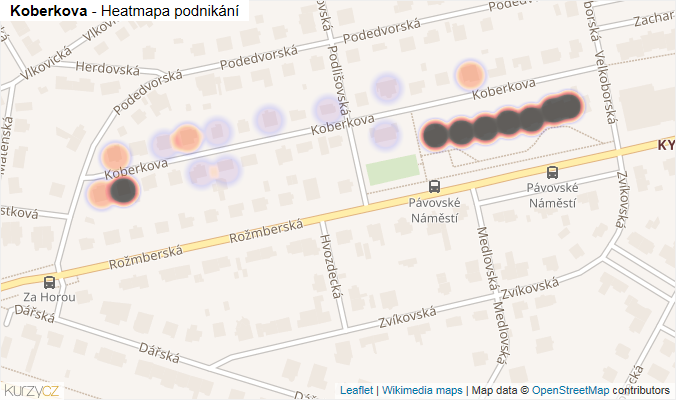 Mapa Koberkova - Firmy v ulici.