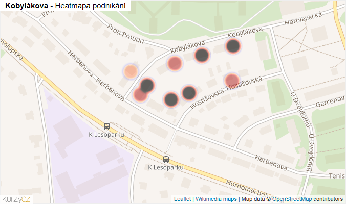 Mapa Kobylákova - Firmy v ulici.