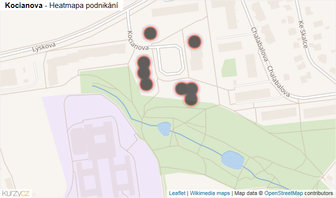 Mapa Kocianova - Firmy v ulici.