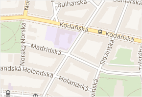 Kodaňská v obci Praha - mapa ulice