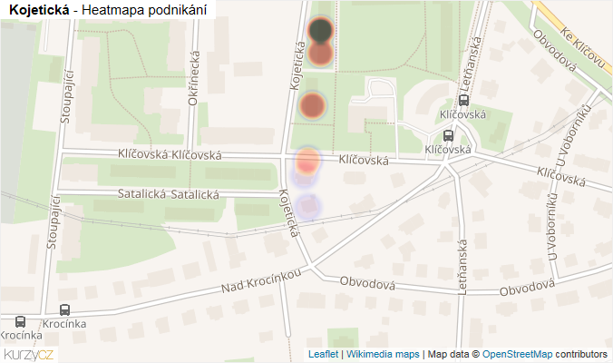 Mapa Kojetická - Firmy v ulici.