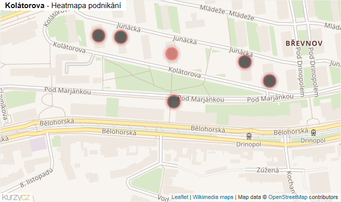 Mapa Kolátorova - Firmy v ulici.