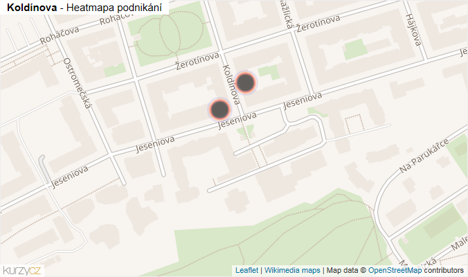 Mapa Koldínova - Firmy v ulici.