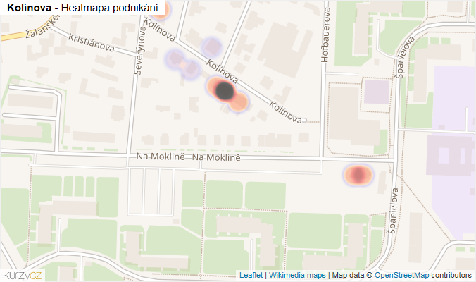 Mapa Kolínova - Firmy v ulici.