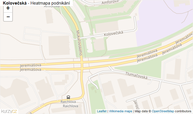 Mapa Kolovečská - Firmy v ulici.