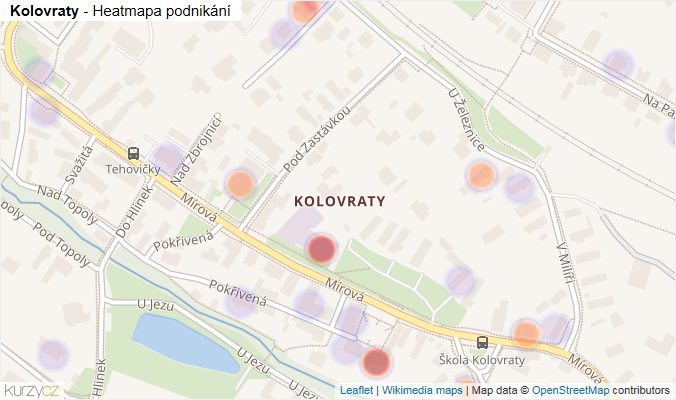 Mapa Kolovraty - Firmy v části obce.