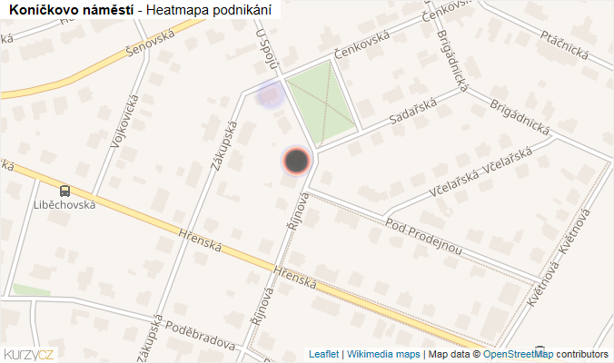 Mapa Koníčkovo náměstí - Firmy v ulici.