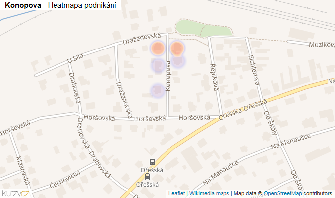 Mapa Konopova - Firmy v ulici.