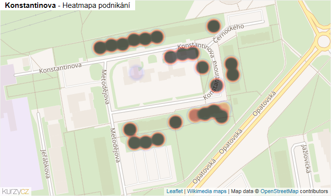 Mapa Konstantinova - Firmy v ulici.