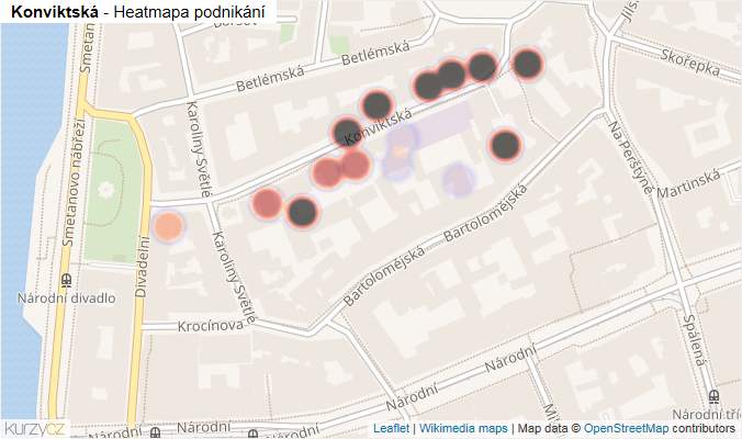 Mapa Konviktská - Firmy v ulici.