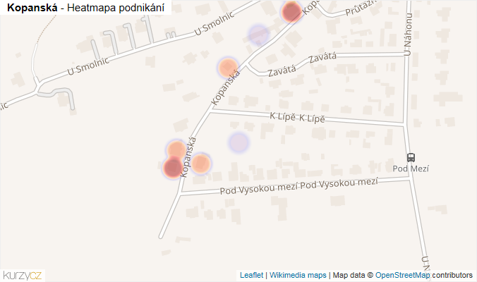 Mapa Kopanská - Firmy v ulici.