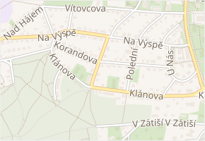 Korandova v obci Praha - mapa ulice