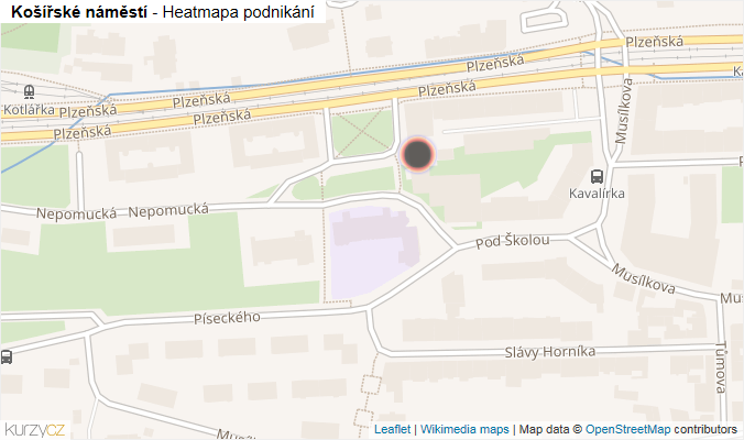 Mapa Košířské náměstí - Firmy v ulici.