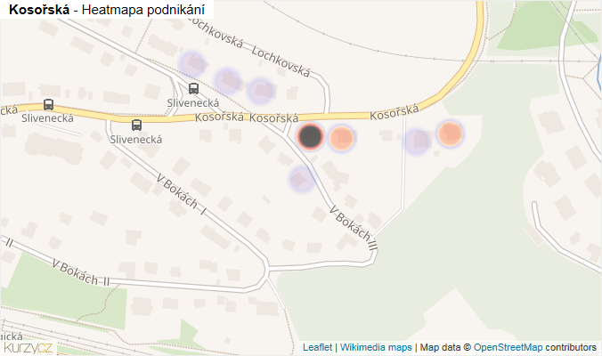 Mapa Kosořská - Firmy v ulici.
