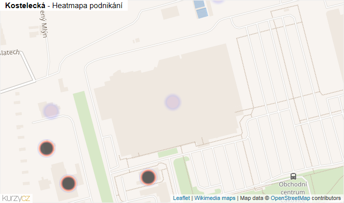 Mapa Kostelecká - Firmy v ulici.