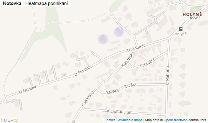 Mapa Kotovka - Firmy v ulici.