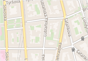 Koubkova v obci Praha - mapa ulice