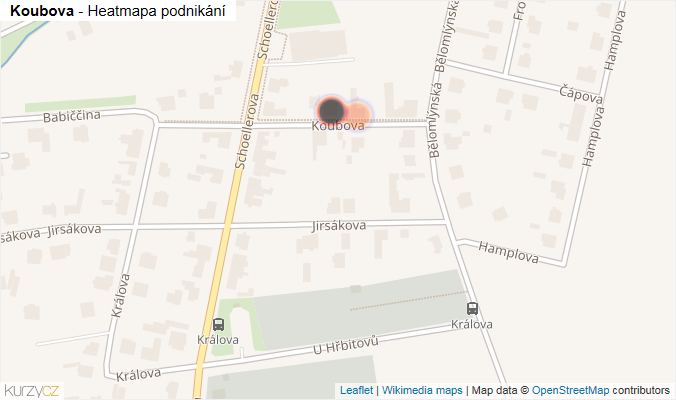 Mapa Koubova - Firmy v ulici.
