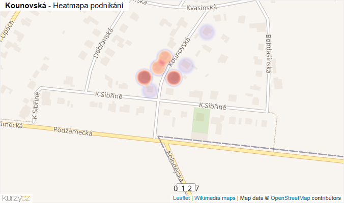 Mapa Kounovská - Firmy v ulici.