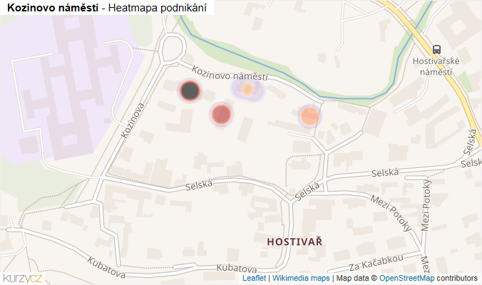 Mapa Kozinovo náměstí - Firmy v ulici.