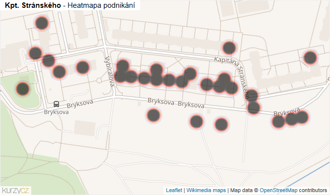 Mapa Kpt. Stránského - Firmy v ulici.