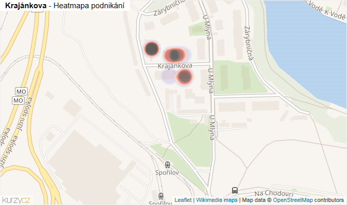 Mapa Krajánkova - Firmy v ulici.