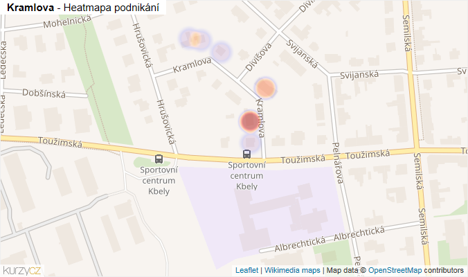Mapa Kramlova - Firmy v ulici.