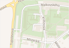 Krausova v obci Praha - mapa ulice