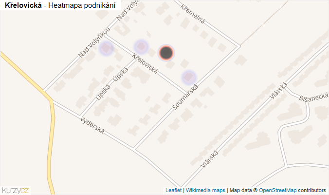Mapa Křelovická - Firmy v ulici.