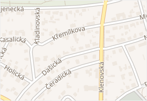 Křemílkova v obci Praha - mapa ulice