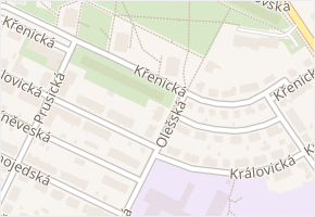 Křenická v obci Praha - mapa ulice