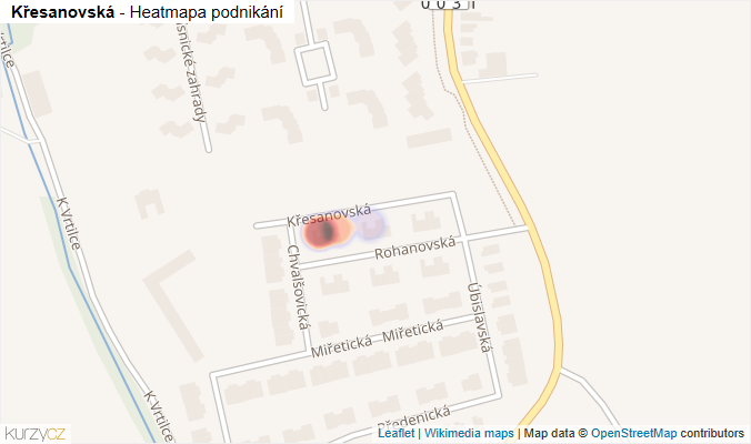 Mapa Křesanovská - Firmy v ulici.