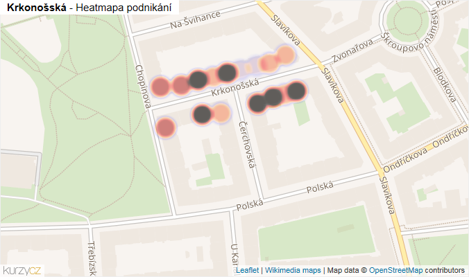 Mapa Krkonošská - Firmy v ulici.