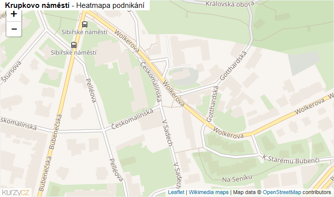 Mapa Krupkovo náměstí - Firmy v ulici.