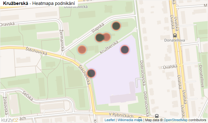 Mapa Kružberská - Firmy v ulici.