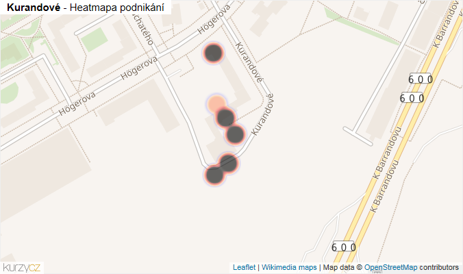 Mapa Kurandové - Firmy v ulici.