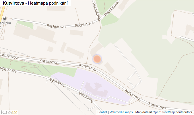 Mapa Kutvirtova - Firmy v ulici.