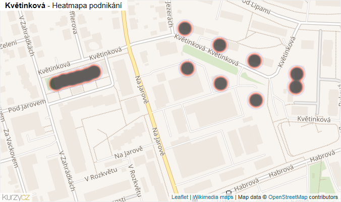 Mapa Květinková - Firmy v ulici.