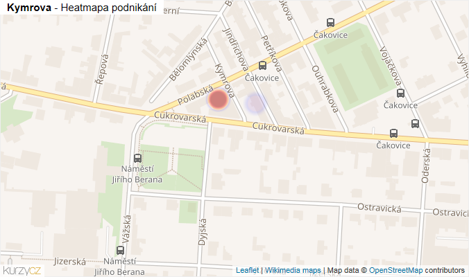 Mapa Kymrova - Firmy v ulici.