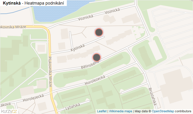 Mapa Kytínská - Firmy v ulici.