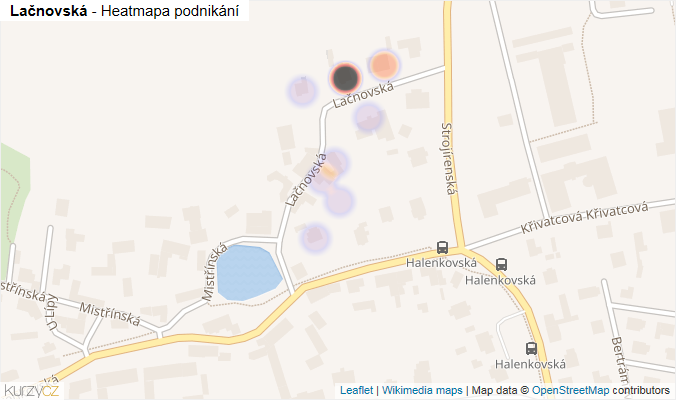 Mapa Lačnovská - Firmy v ulici.