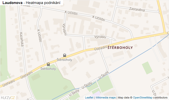 Mapa Laudonova - Firmy v ulici.