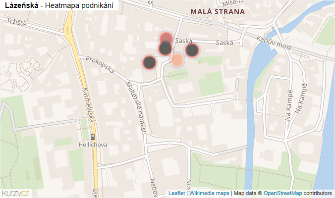 Mapa Lázeňská - Firmy v ulici.