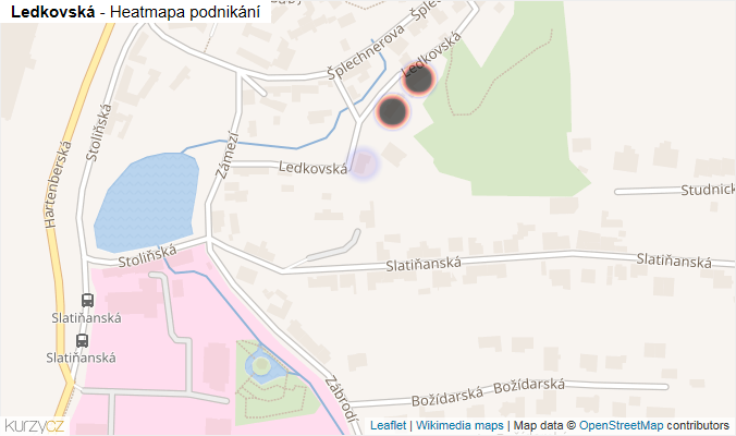 Mapa Ledkovská - Firmy v ulici.