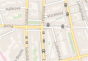 Legerova v obci Praha - mapa ulice